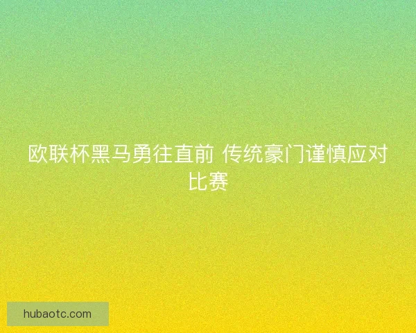 欧联杯黑马勇往直前 传统豪门谨慎应对比赛 欧联杯黑马勇往直前 传统豪门谨慎应对比赛