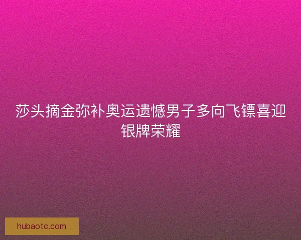 莎头摘金弥补奥运遗憾男子多向飞镖喜迎银牌荣耀