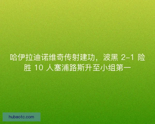 哈伊拉迪诺维奇传射建功，波黑 2-1 险胜 10 人塞浦路斯升至小组第一